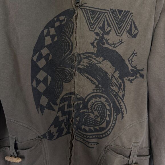 Volcom Jacket Womens Medium Faux Fur Lined Zip Up Hoodie Y2K Skater Punk 2000s - Picture 5 of 14